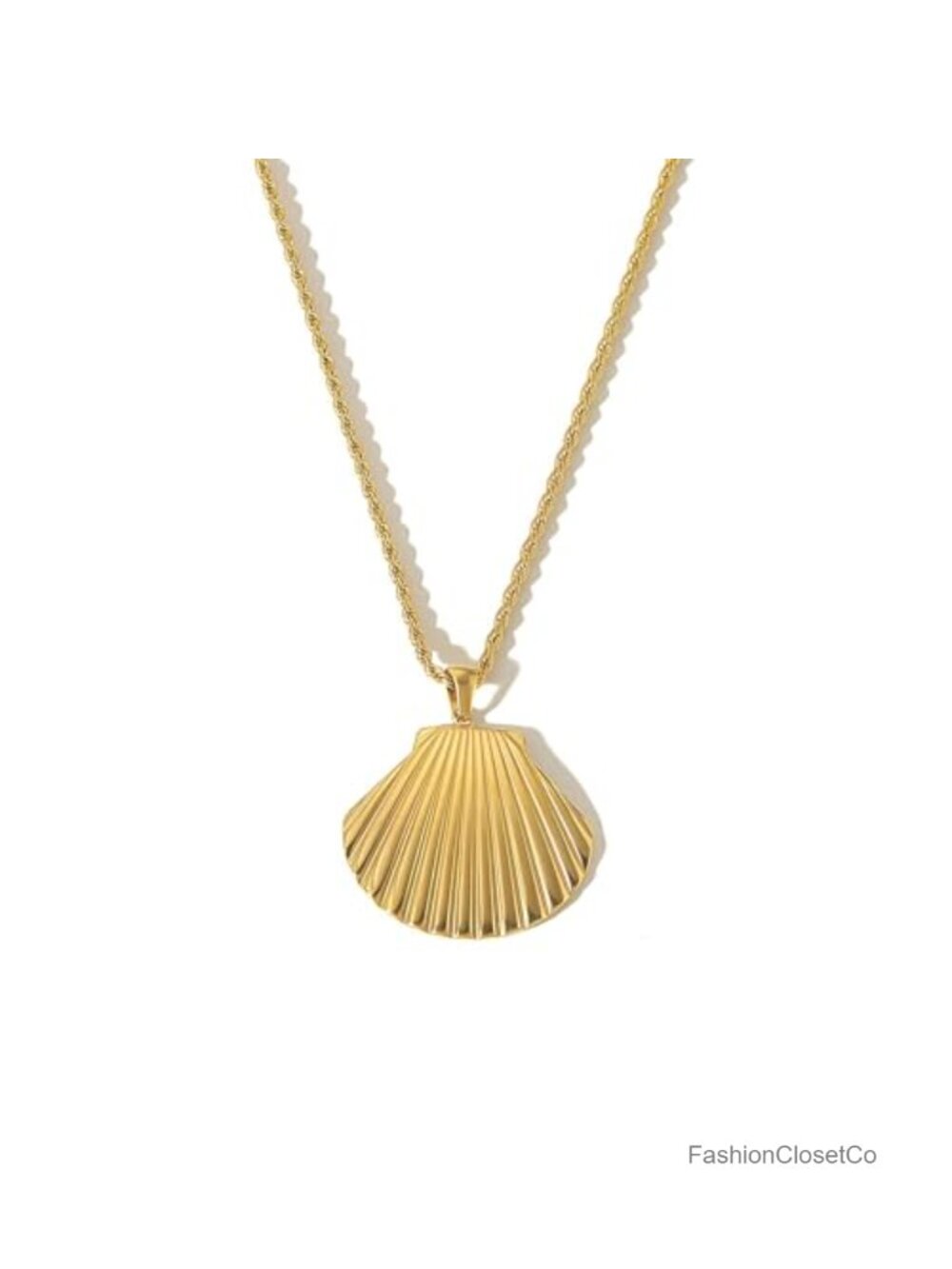 Gold Plated Shell Pendant Necklace 18k Gold Plated Summer Beach Ocean Jewelry